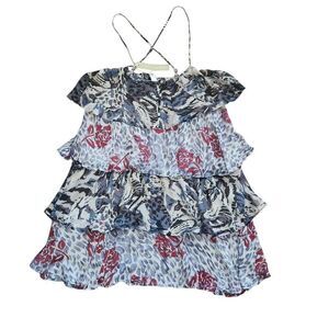 Trinity Ruffle Top Womens Medium 100% Silk Whimsical Fairycore